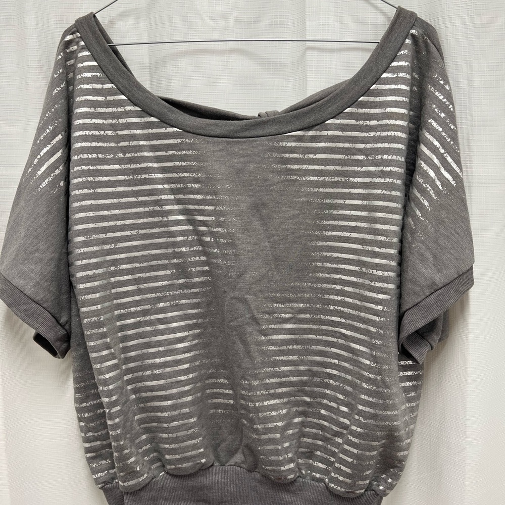 Gray Striped Women's Top